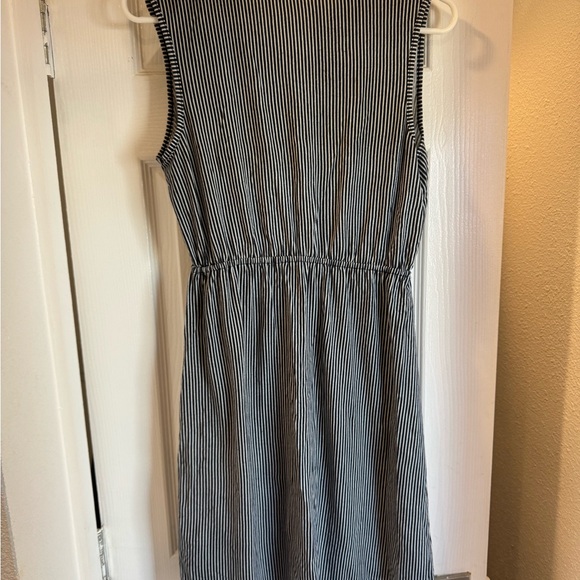 4/$15 Maternity Striped Sleeveless Dress - Navy blue and White - Picture 2 of 4